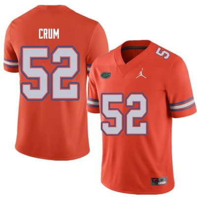 Men's Florida Gators #52 Quaylin Crum NCAA Jordan Brand Orange Authentic Stitched College Football Jersey DWO8062SY